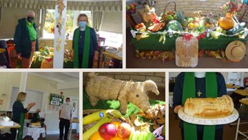 Bradpole care home celebrate Harvest Festival by collecting for local charity